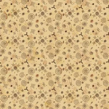 Vector pattern - ancient symbols and petroglyphs Stock Illustration