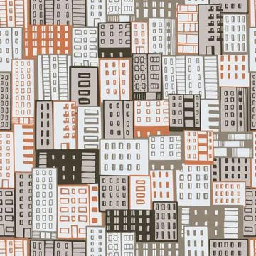 Vector  pattern with   apartment houses. Stock Illustration