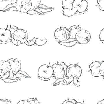 Vector  pattern with apples . Illustrazione stock