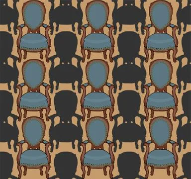 Vector pattern with armchairs Stock Illustration