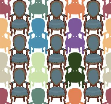 Vector pattern with armchairs Stock Illustration