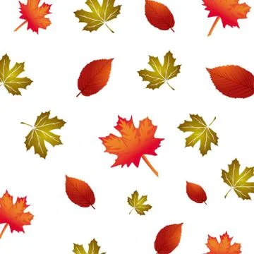 Vector pattern with autumn leafes, floral background, autmn fall. Stock Illustration