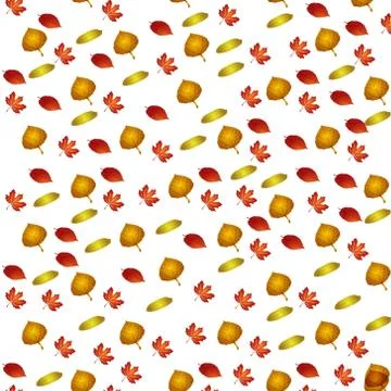 Vector pattern with autumn leafes, floral background, autmn fall. Illustrazione stock