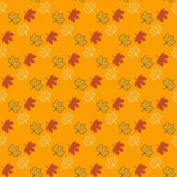 Vector pattern with autumn leafes, floral background, autmn fall. Illustrazione stock