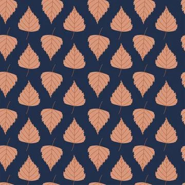 Vector pattern with autumn leaves of linden Stock Illustration