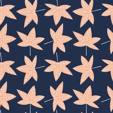 Vector pattern with autumn leaves of liquidambar Stock Illustration
