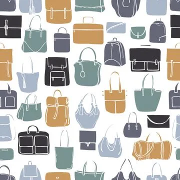 Vector   pattern with  bags. Stock Illustration
