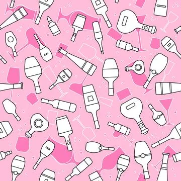 Vector Pattern Bar Party Alcohol Drink Wine Bottle イラスト素材