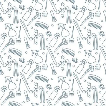 Vector Pattern Barber Beauty Hairdressing salon Stock Illustration