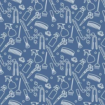 Vector Pattern Barber Beauty Hairdressing salon Stock Illustration