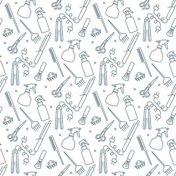 Vector Pattern Barber Beauty Hairdressing salon Stock Illustration