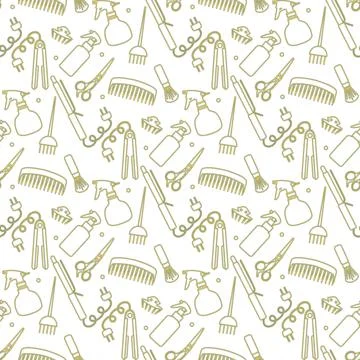 Vector Pattern Barber Beauty Hairdressing salon Stock Illustration