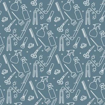 Vector Pattern Barber Beauty Hairdressing salon Stock Illustration