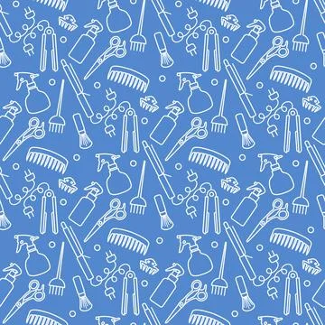 Vector Pattern Barber Beauty Hairdressing salon Stock Illustration