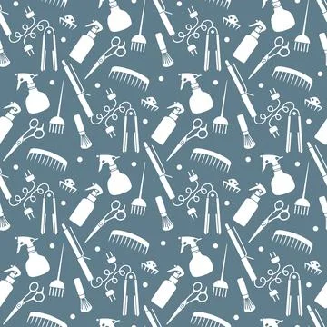 Vector Pattern Barber Beauty Hairdressing salon Stock Illustration