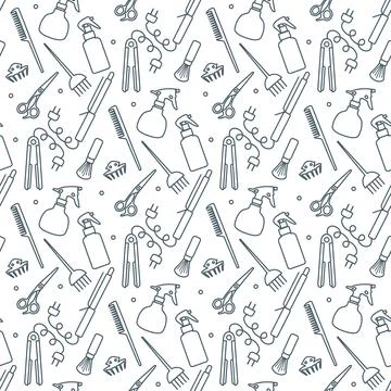 Vector Pattern Barber Beauty Hairdressing salon Stock Illustration