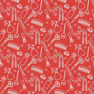 Vector Pattern Barber Beauty Hairdressing salon Stock Illustration