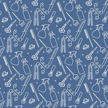 Vector Pattern Barber Beauty Hairdressing salon Stock Illustration