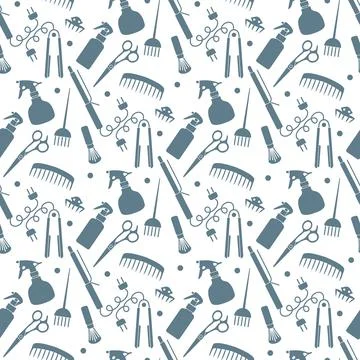 Vector Pattern Barber Beauty Hairdressing salon Stock Illustration