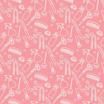 Vector Pattern Barber Beauty Hairdressing salon Illustrazione stock