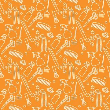 Vector Pattern Barber Beauty Hairdressing salon Illustrazione stock