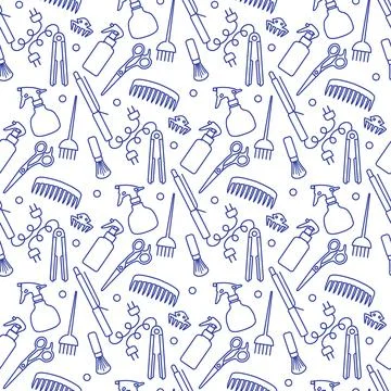 Vector Pattern Barber Beauty Hairdressing salon Illustrazione stock