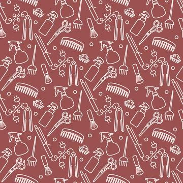 Vector Pattern Barber Beauty Hairdressing salon Stock Illustration