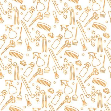 Vector Pattern Barber Beauty Hairdressing salon Stock Illustration