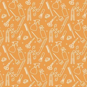 Vector Pattern Barber Beauty Hairdressing salon Stock Illustration