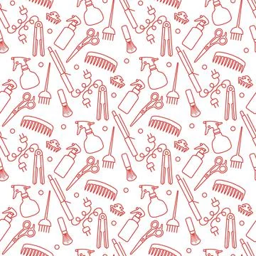 Vector Pattern Barber Beauty Hairdressing salon Stock Illustration