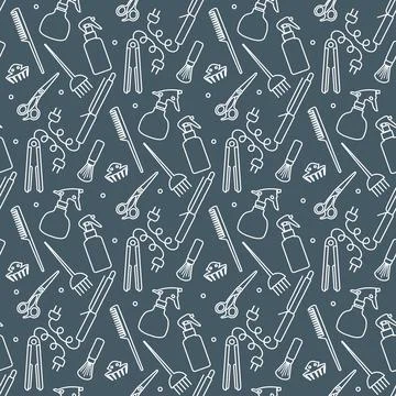 Vector Pattern Barber Beauty Hairdressing salon Stock Illustration