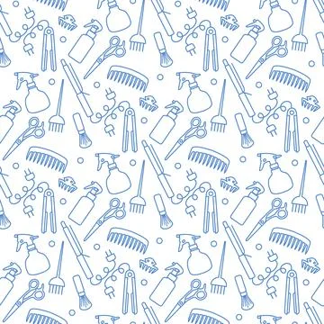 Vector Pattern Barber Beauty Hairdressing salon Stock Illustration