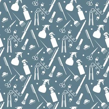 Vector Pattern Barber Beauty Hairdressing salon Stock Illustration