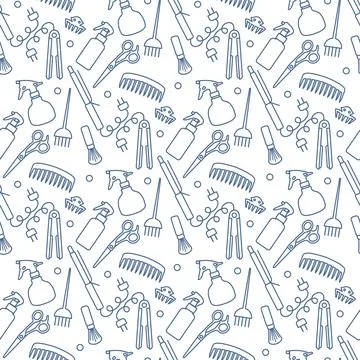 Vector Pattern Barber Beauty Hairdressing salon Stock Illustration