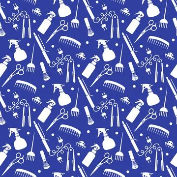 Vector Pattern Barber Beauty Hairdressing salon Stock Illustration