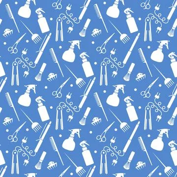 Vector Pattern Barber Beauty Hairdressing salon Stock Illustration