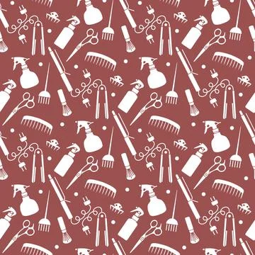 Vector Pattern Barber Beauty Hairdressing salon Stock Illustration