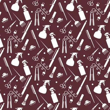 Vector Pattern Barber Beauty Hairdressing salon Stock Illustration