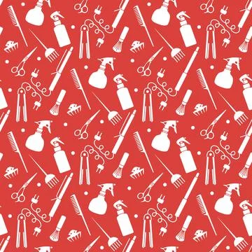 Vector Pattern Barber Beauty Hairdressing salon Stock Illustration