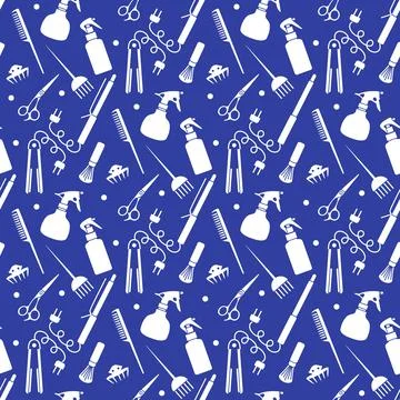 Vector Pattern Barber Beauty Hairdressing salon Stock Illustration