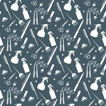 Vector Pattern Barber Beauty Hairdressing salon Stock Illustration