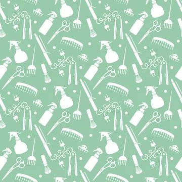 Vector Pattern Barber Beauty Hairdressing salon Stock Illustration