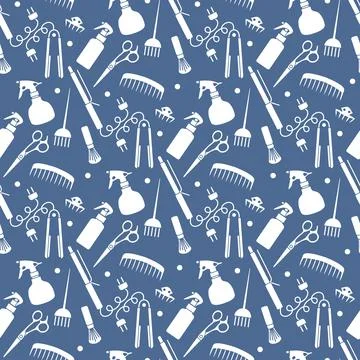 Vector Pattern Barber Beauty Hairdressing salon Illustrazione stock