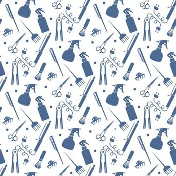 Vector Pattern Barber Beauty Hairdressing salon Stock Illustration