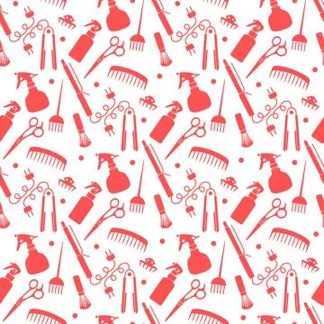 Vector Pattern Barber Beauty Hairdressing salon Stock Illustration
