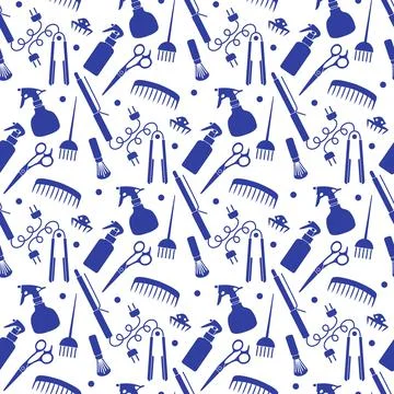Vector Pattern Barber Beauty Hairdressing salon Stock Illustration