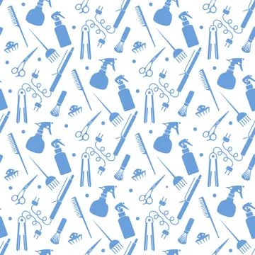 Vector Pattern Barber Beauty Hairdressing salon Stock Illustration