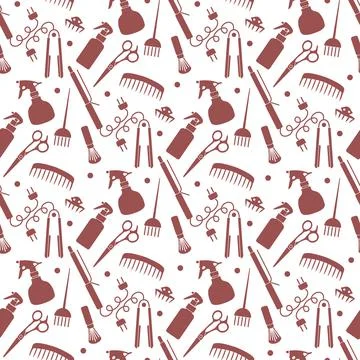Vector Pattern Barber Beauty Hairdressing salon Stock Illustration