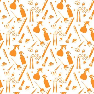 Vector Pattern Barber Beauty Hairdressing salon Stock Illustration