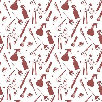 Vector Pattern Barber Beauty Hairdressing salon Stock Illustration